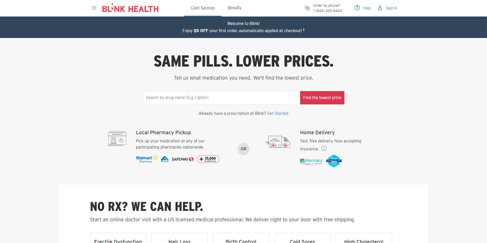 Blink Health website screenshot