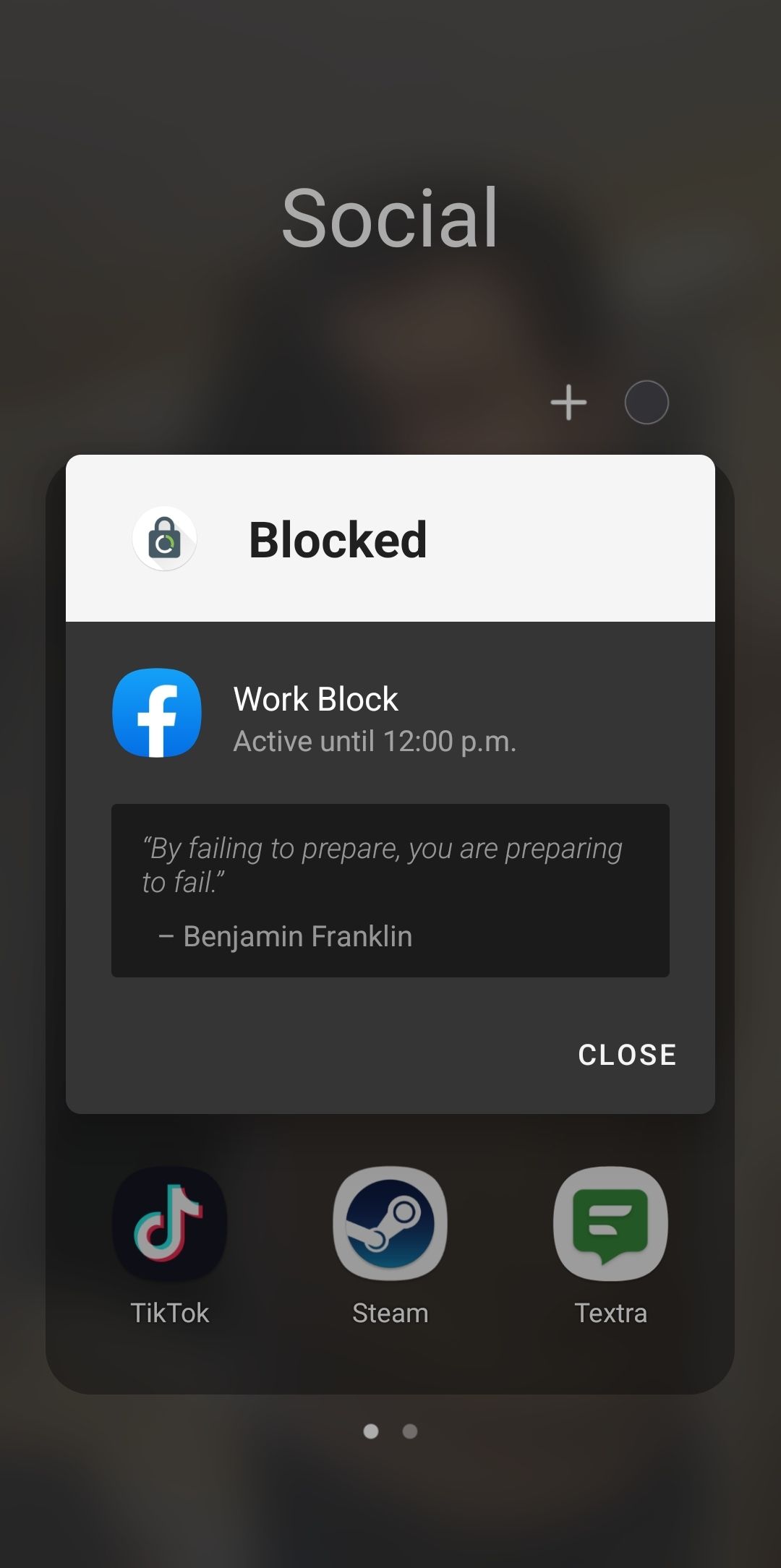 Block preventing Facebook from opening