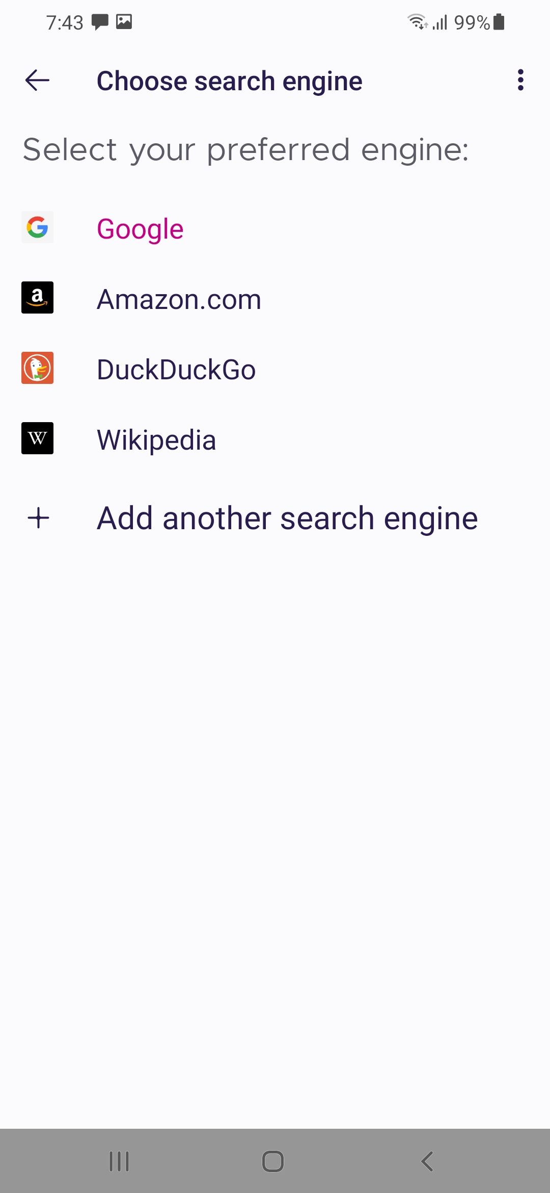 Change Search Engine on Firefox Focus Android
