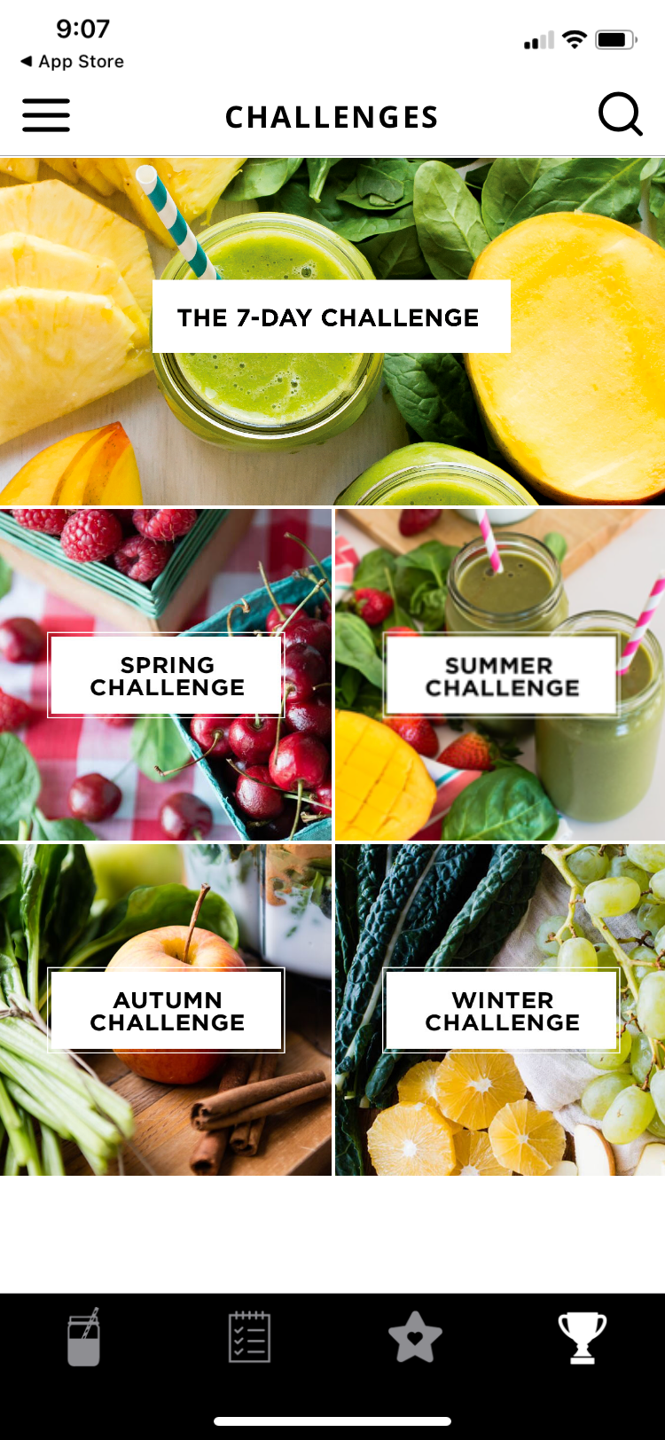 Daily Blends app challenges screen