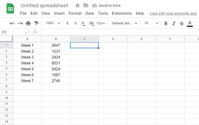 Dataset in Google Sheets