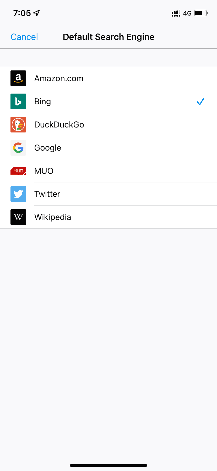 Default Search Engine in Firefox on iPhone