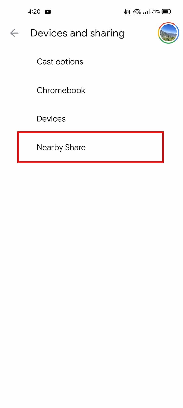 Devices And Sharing Options