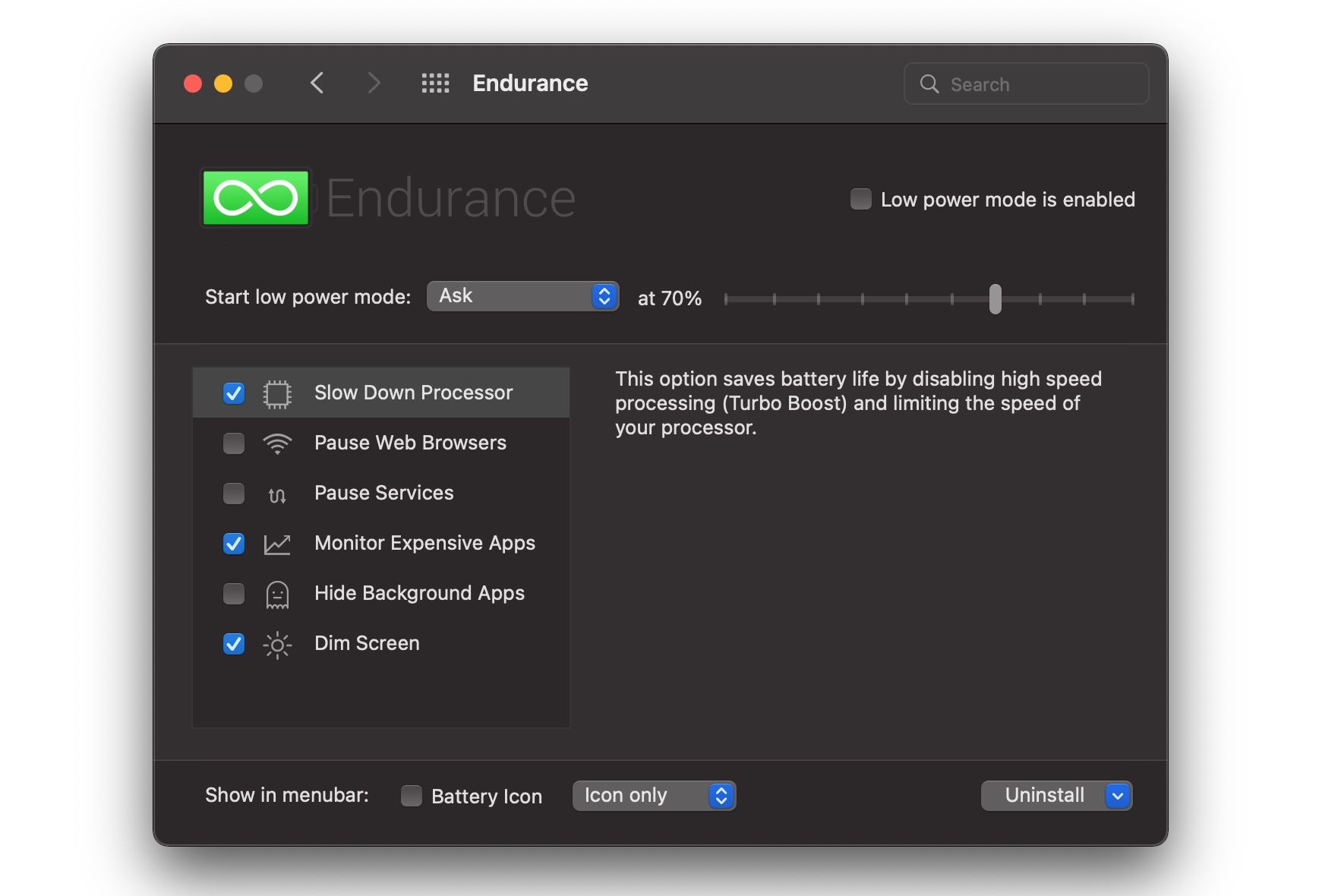 Endurance app for MacBook