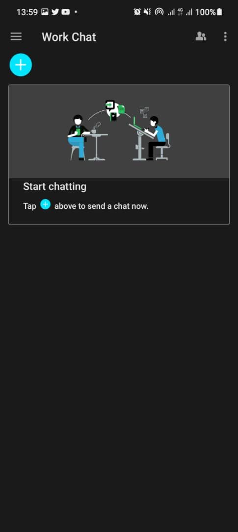 Screenshot showing Evernote's work chat feature