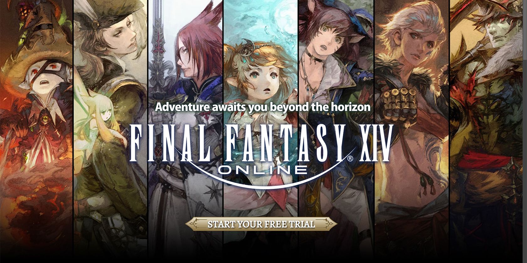 Final Fantasy XIV free trial webpage