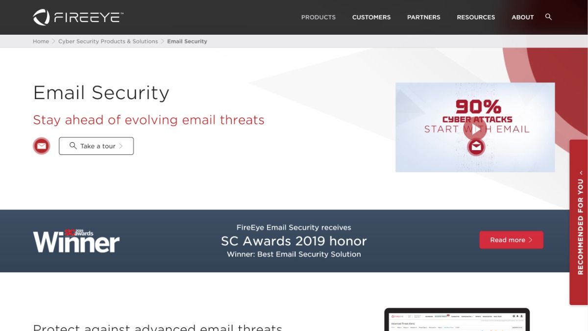 FireEye Email Security website interface