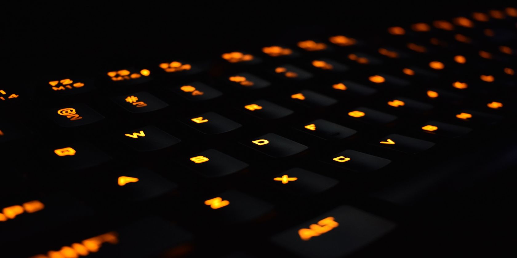 Orange LED Gaming Laptop Keys