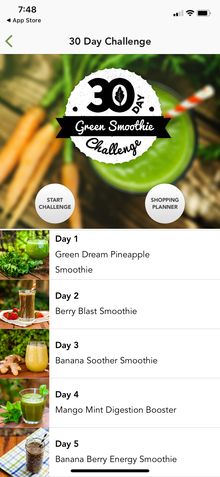 Green Smoothies app 30 day challenge 