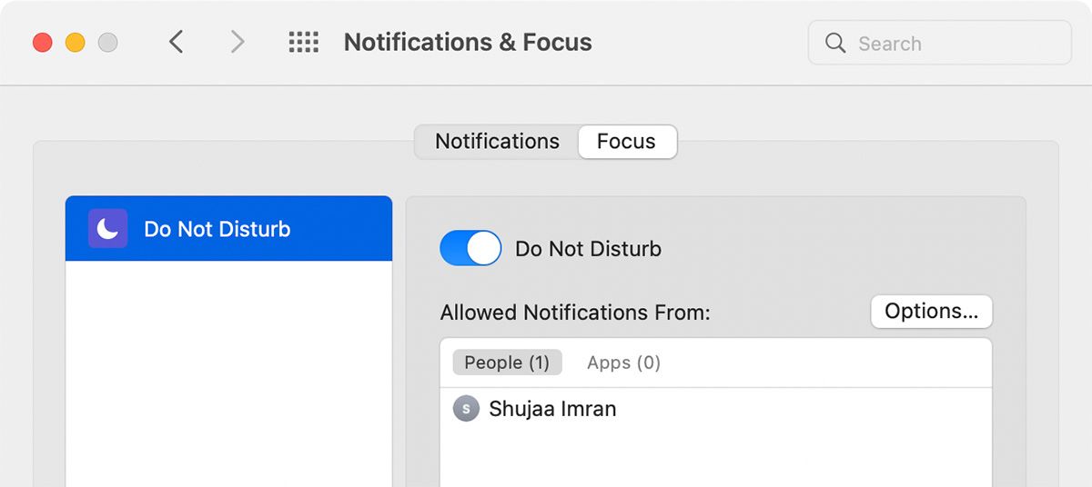 Focus Mode in macOS