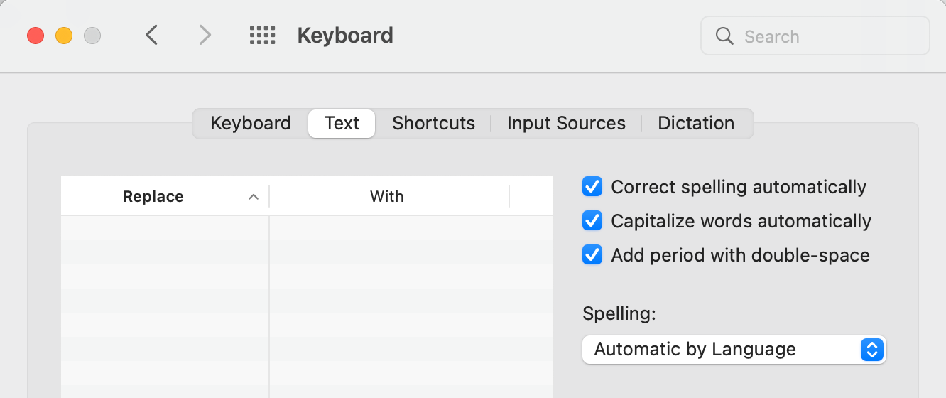 Keyboard Options on Mac