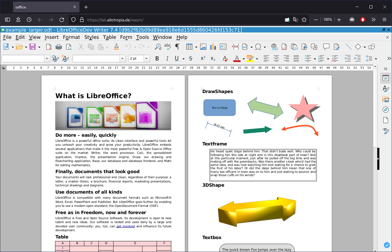 LibreOffice Writer WebAssembly Port