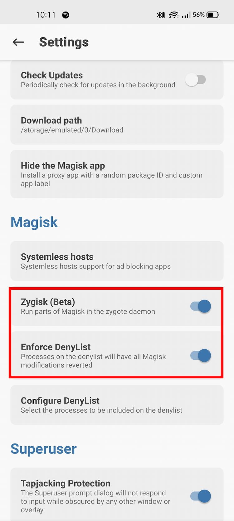 Magisk App Settings
