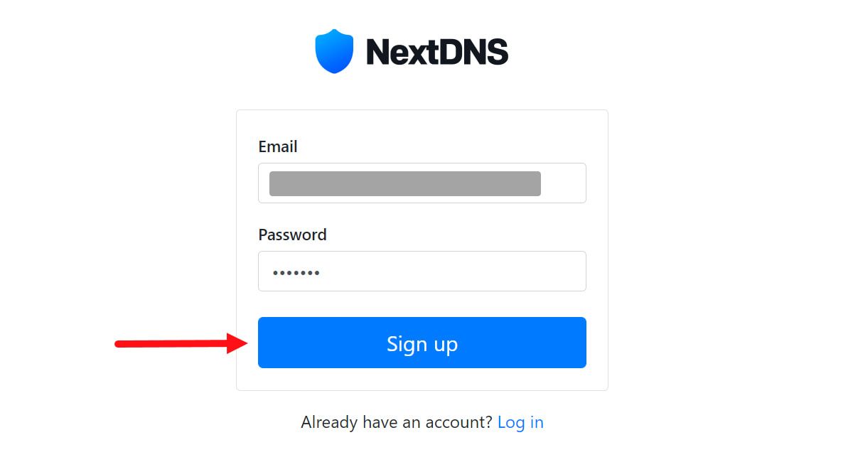 NextDNS Signup Form