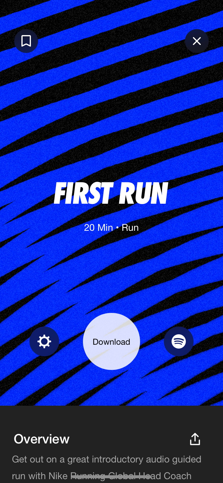 Nike Run Club app guided first run