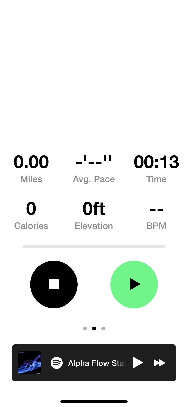Nike Run Club app run tracking screen
