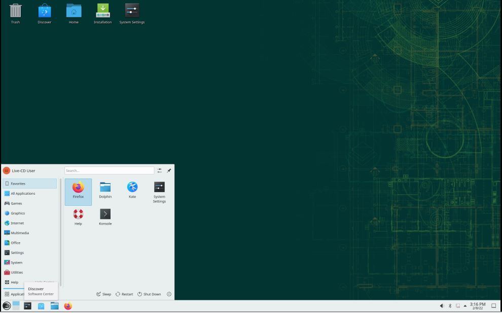 OpenSuse KDE Plasma desktop
