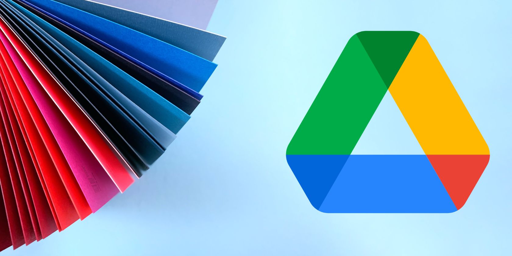 Organized file folders with the Google Drive logo