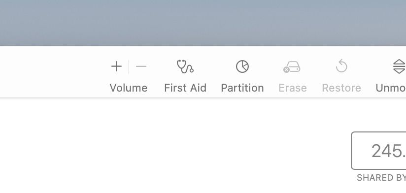 Partition button in Disk Utility