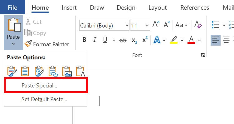 Paste Options In Word