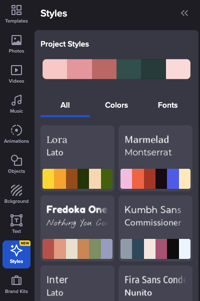 Project Style One Click Colors and Font Editing on VistaCreate1