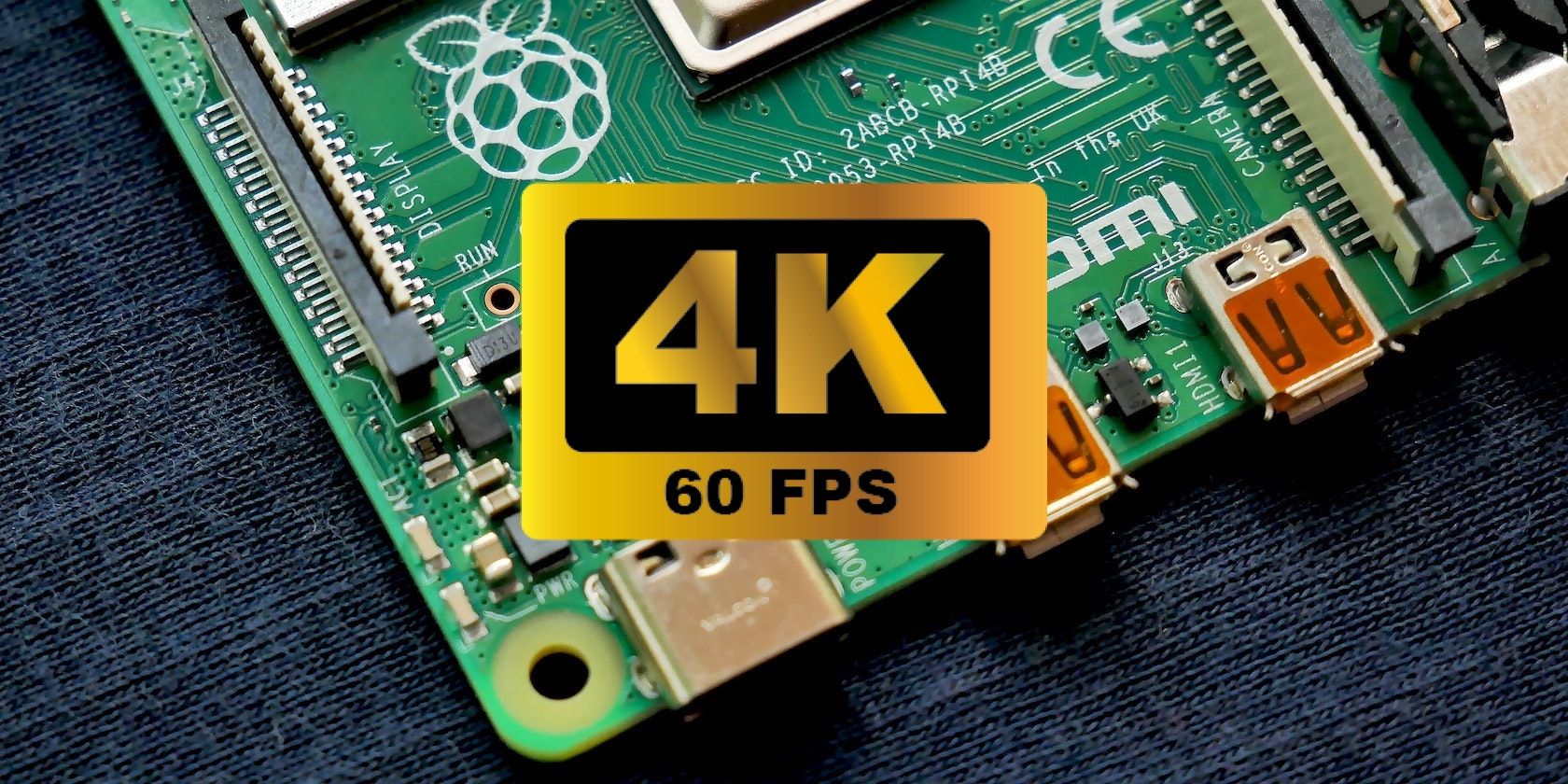 Raspberry Pi 4 with 4K logo