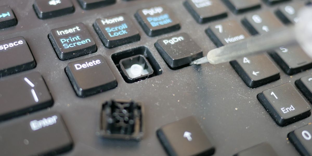 Removing Chiclet Key From Keyboard Using a Screwdriver