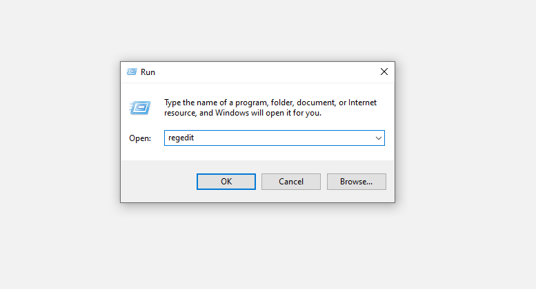 Running Regedit Command in Windows Run Command