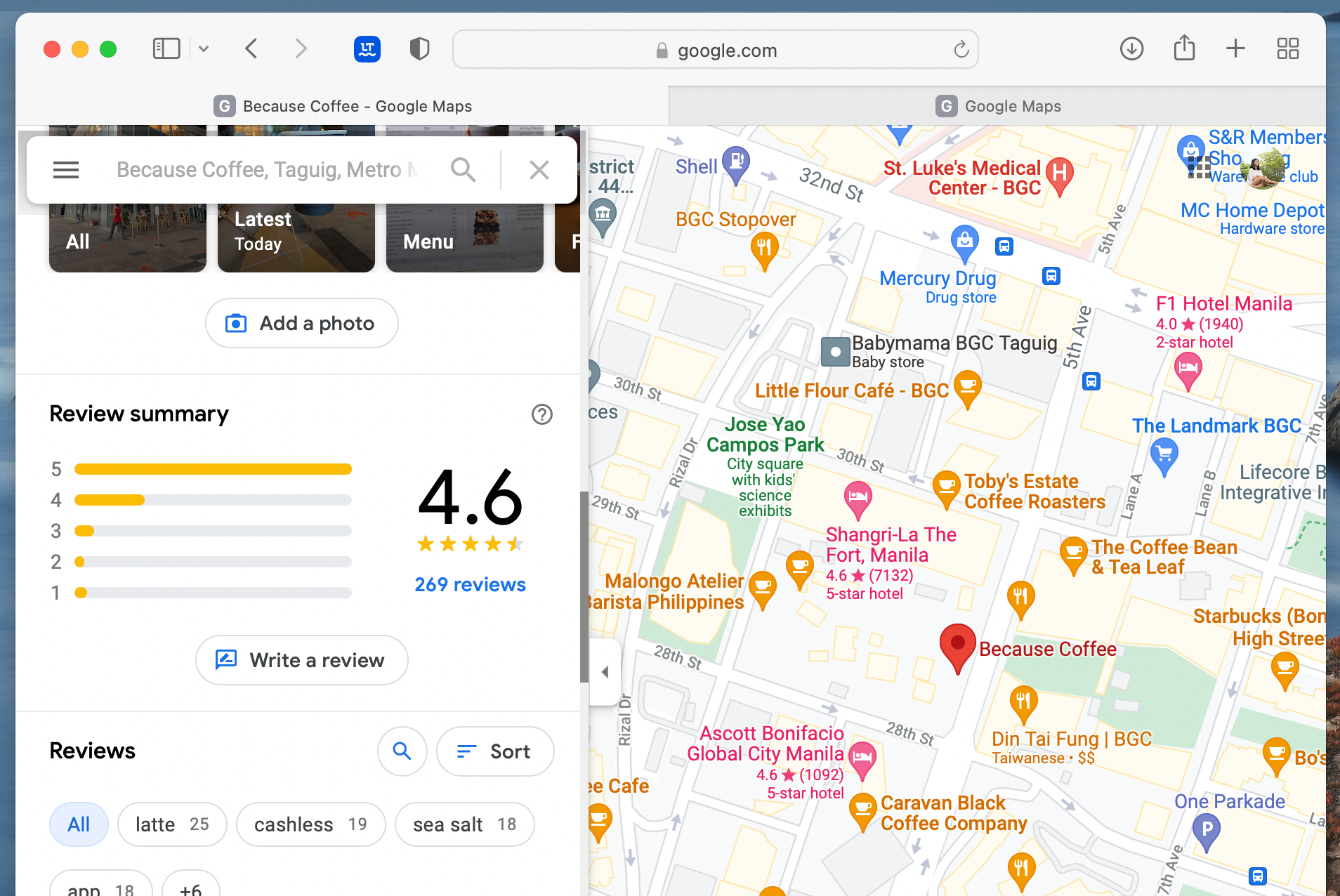 Write a review on Google Maps