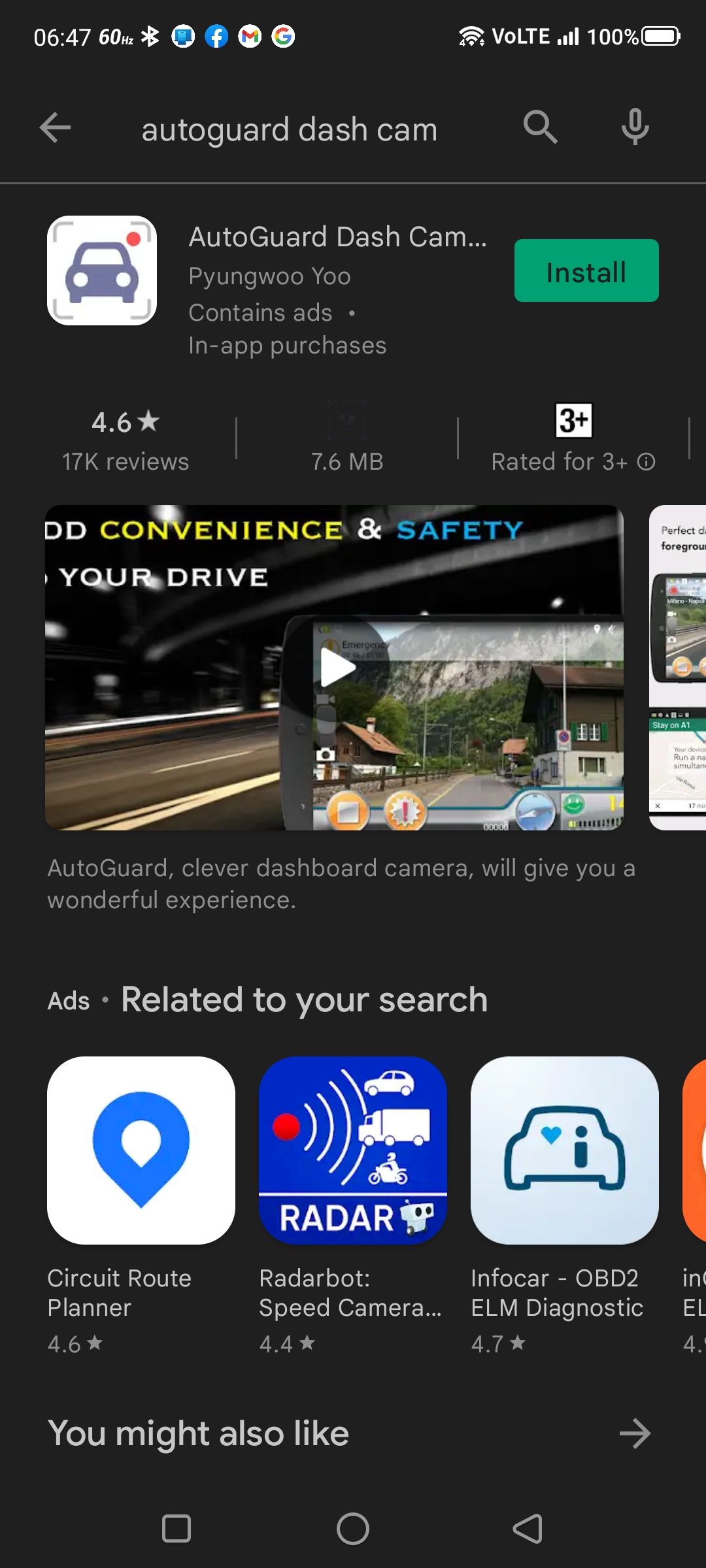 AutoGuard Dash Cam app on Play Store