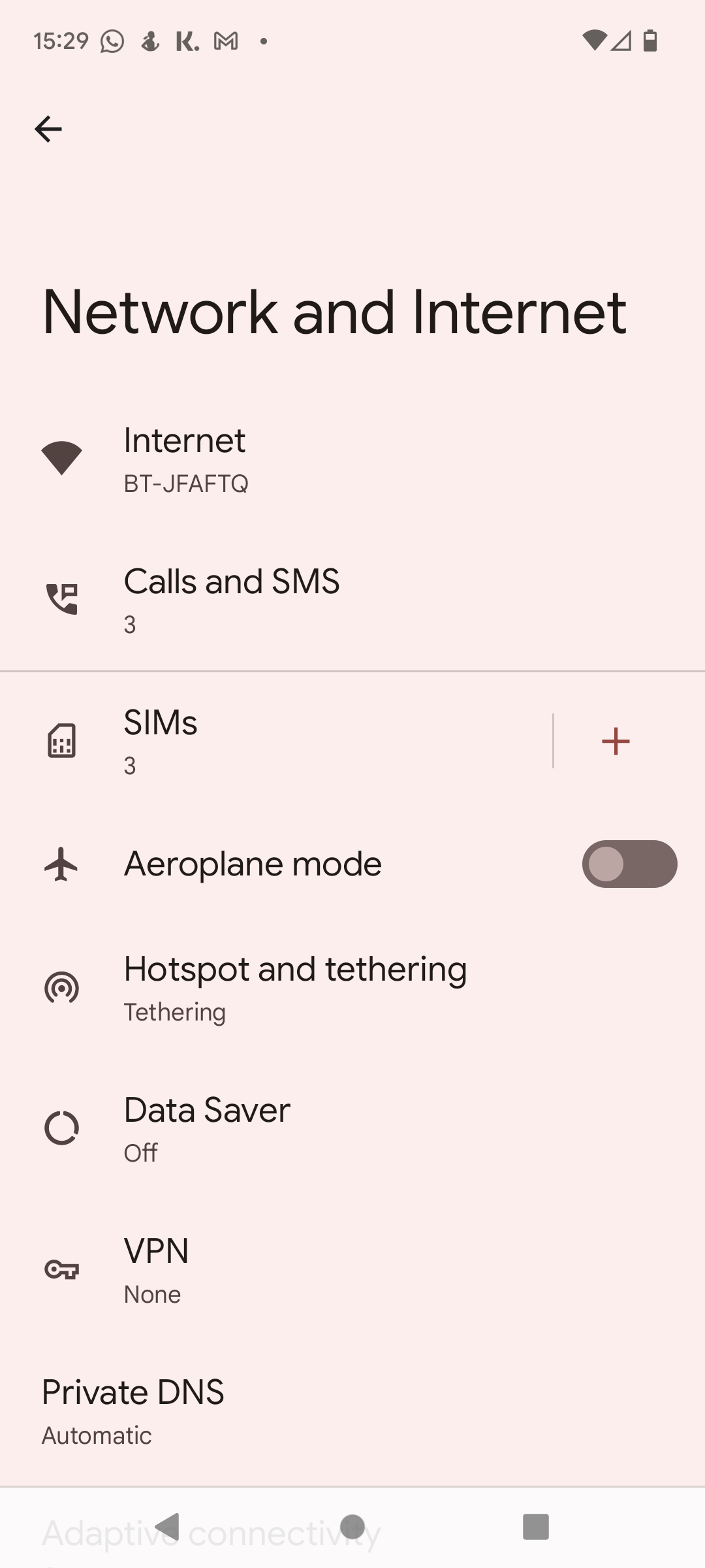 Network And Internet Settings In Android Phone