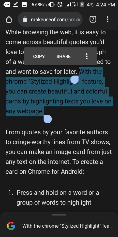 Chrome stylized highlight