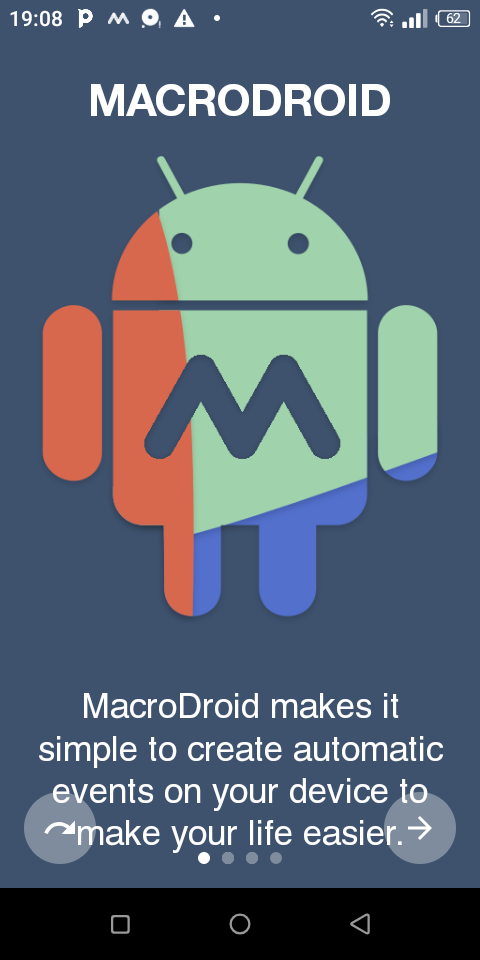 Screenshot of MacroDroid splash screen