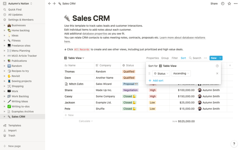 How to Build a Simple CRM in Notion