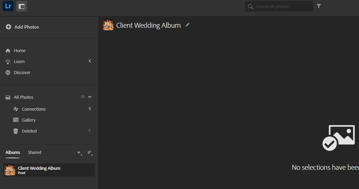 Select Client Wedding Album