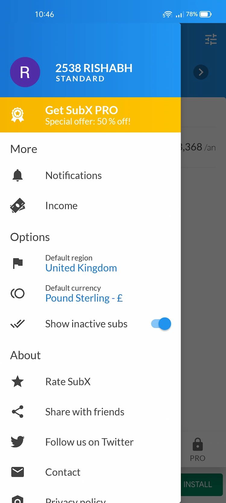 SubX App Navigation Options