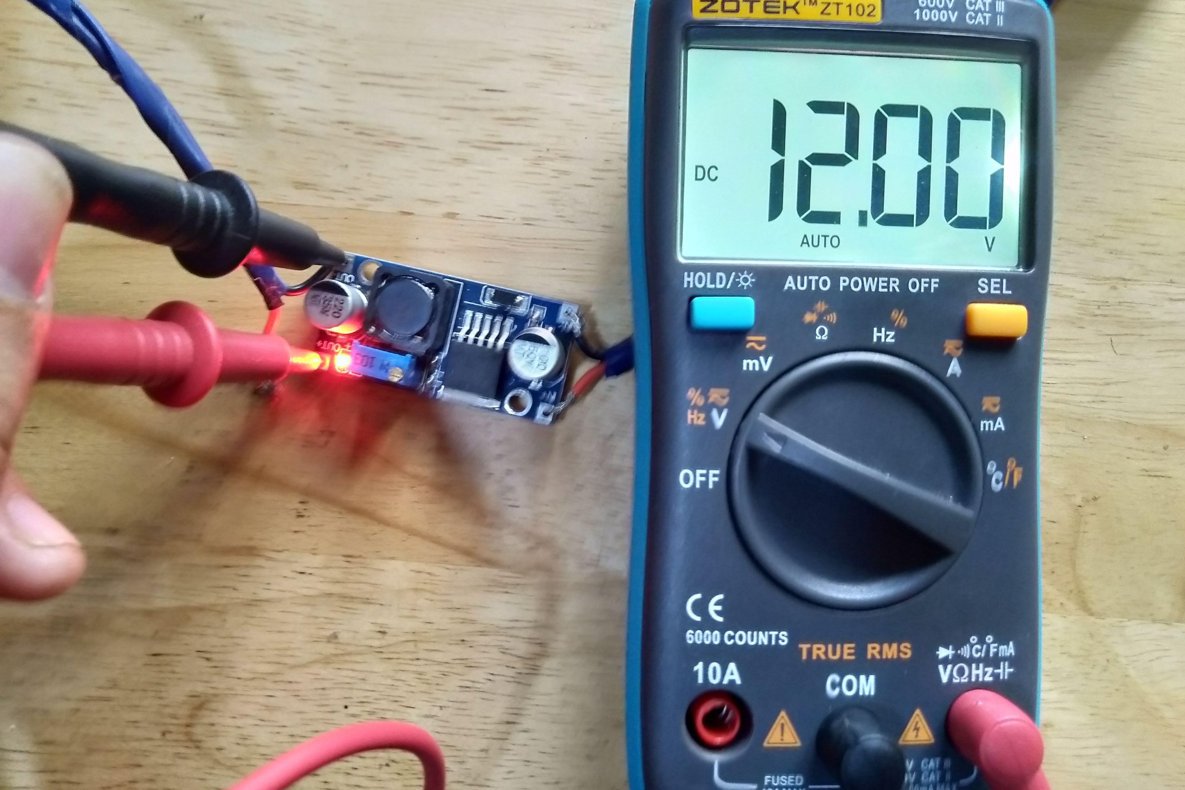 Testing buck- converter voltage with a multimeter