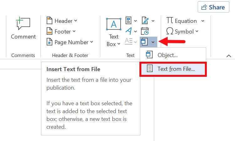 Text From File Option In Word
