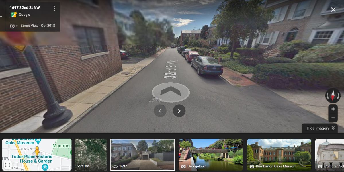 The directional arrow in Street View