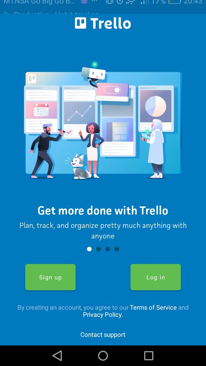 Trello project tracking app