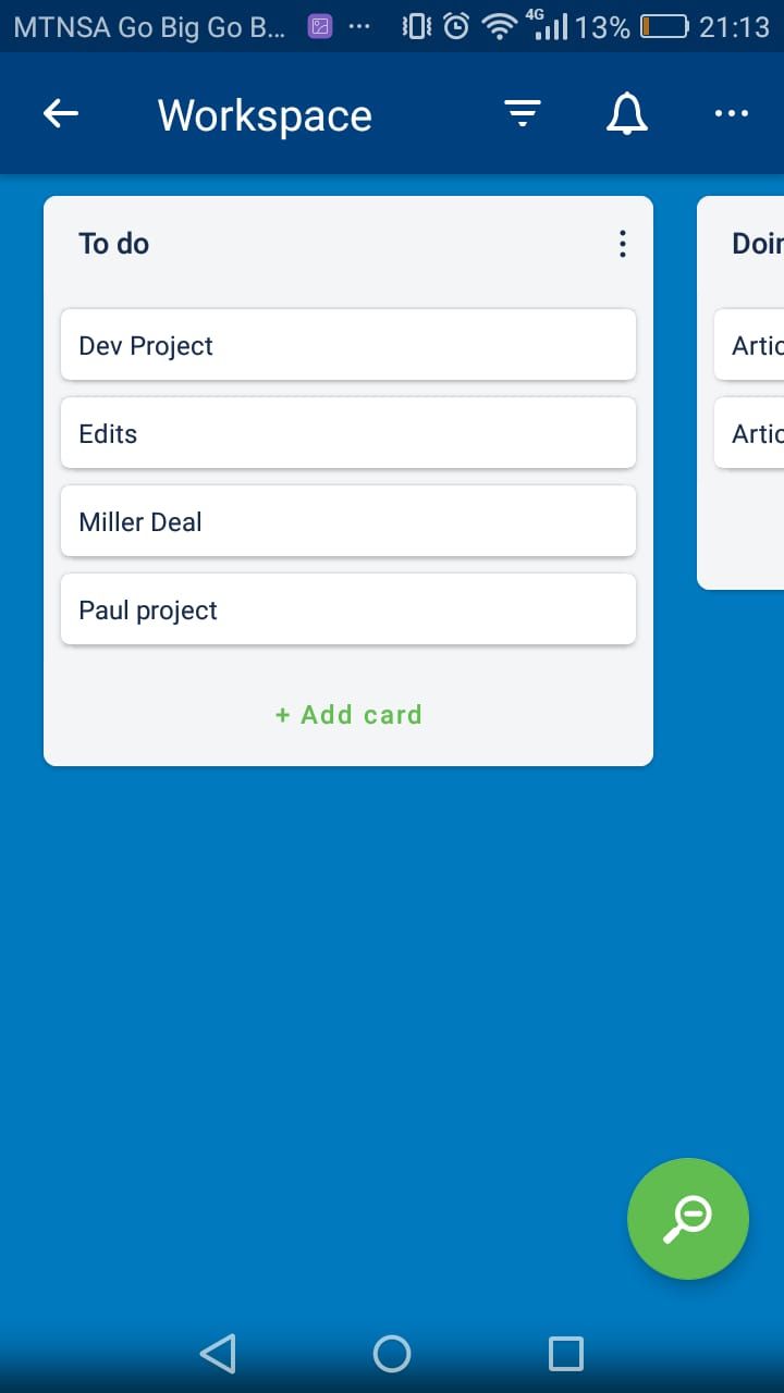 Trello project tracking app to-do list
