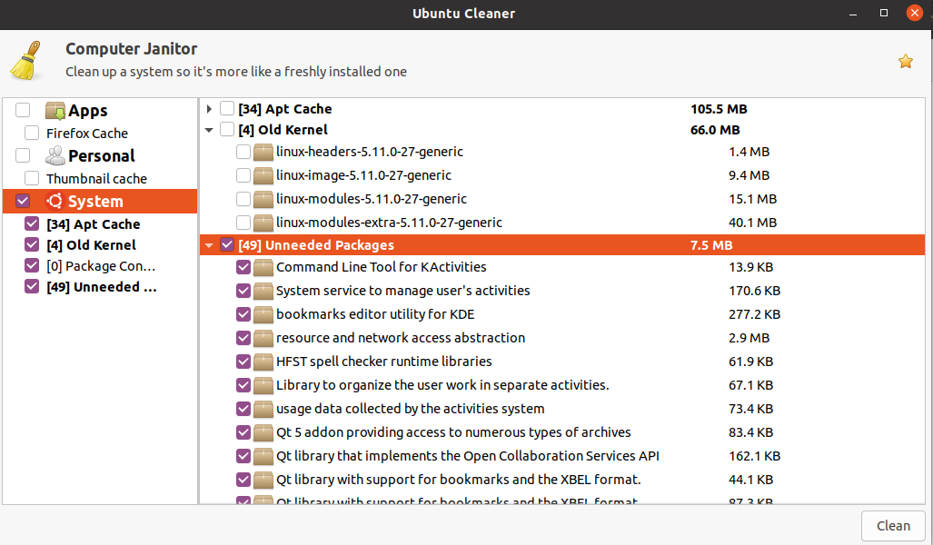 Ubuntu Cleaner - Nettoyeur de système pour Linux