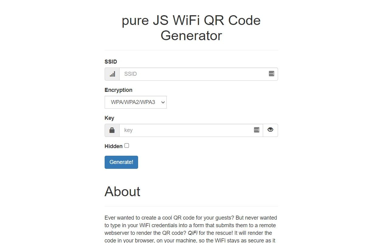 Wifi code generator qifi screenshot