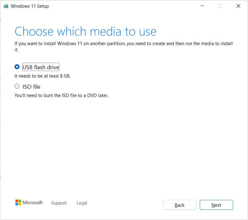 Ferramenta de criação de mídia do Windows 11