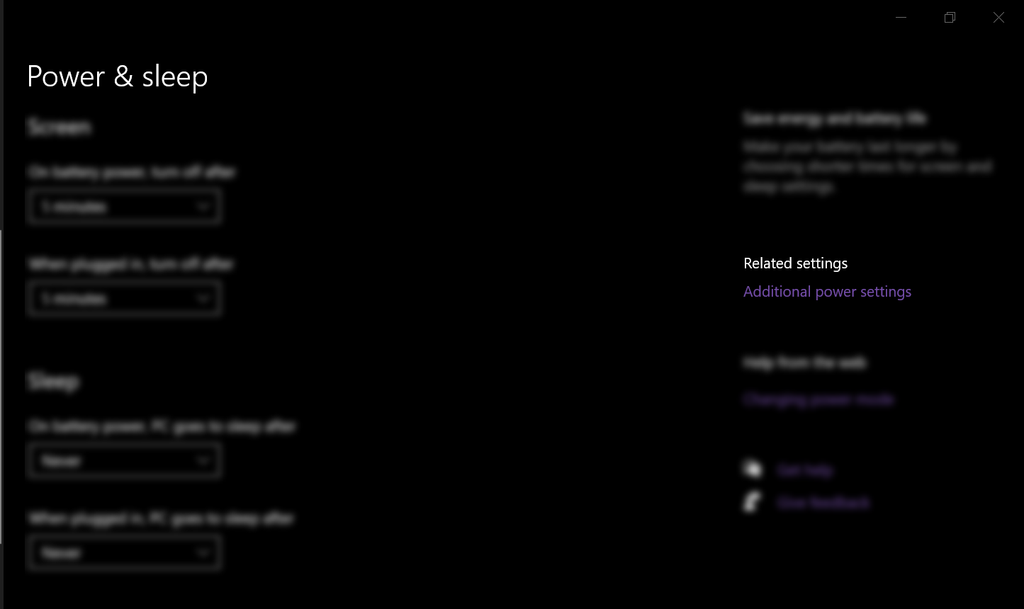 additional power settings