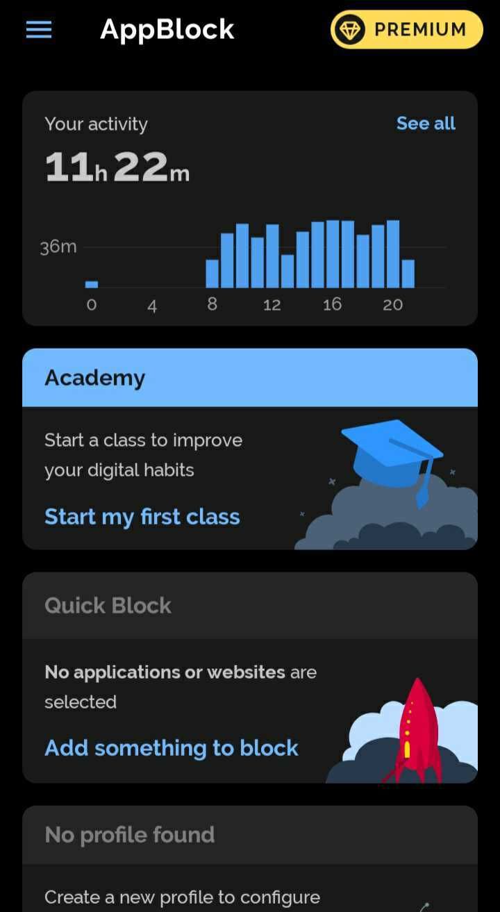 app block activity screenshot