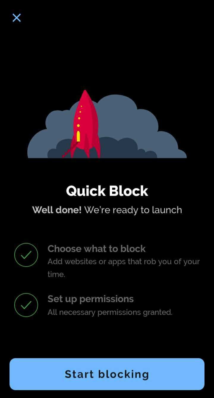 app block quick block page screenshot
