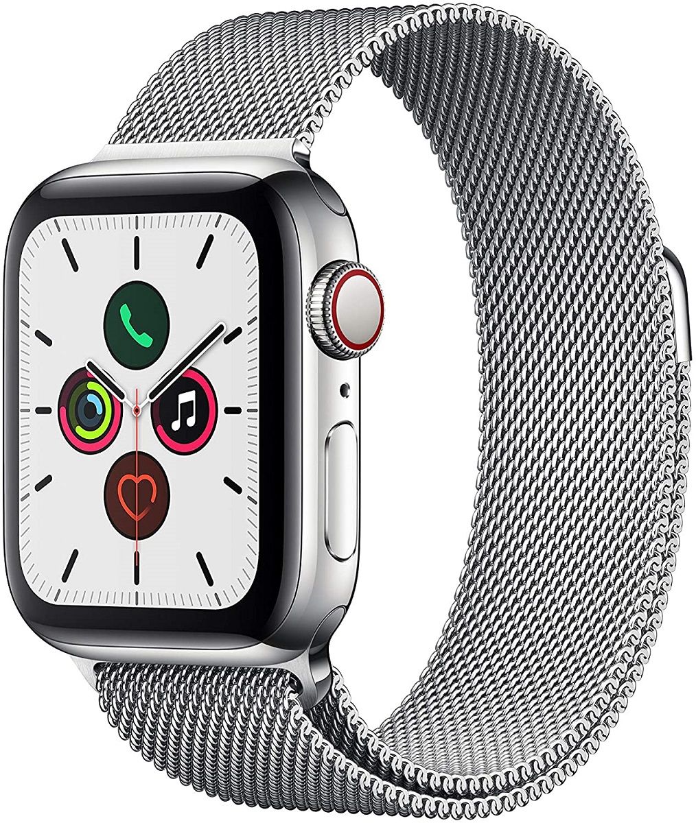 An overview of Apple Watch 5 with a braided band