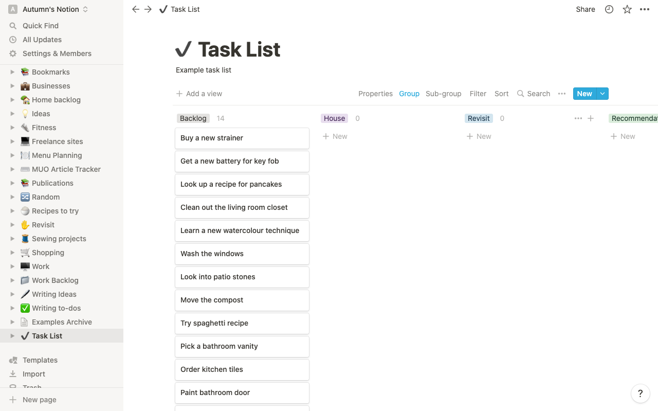 Project management board with long to-do list