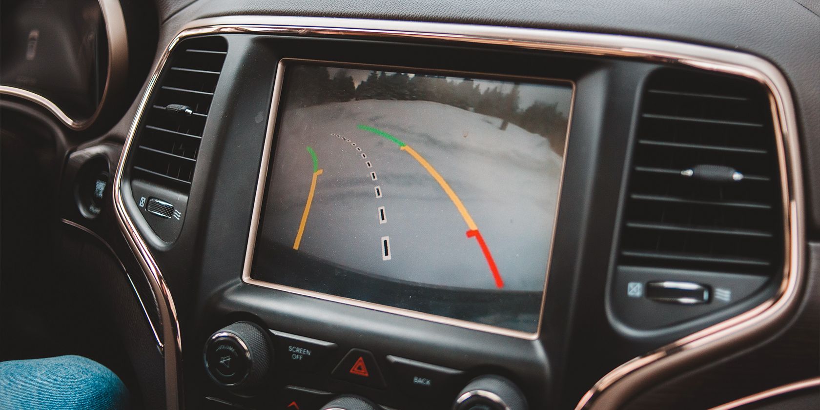 backup camera as seen from a car's entertainment system